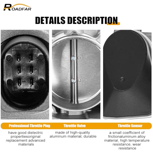 ROADFAR جسم الخانق الكهربائي ROADFAR S20177 5161805AA 53032120AC لسيارة دودج دورانجو 2004 | دودج رام 1500 2003-2004 | دودج رام 2500 2003-2004 | دودج رام 3500 2003-2004 - Image 2