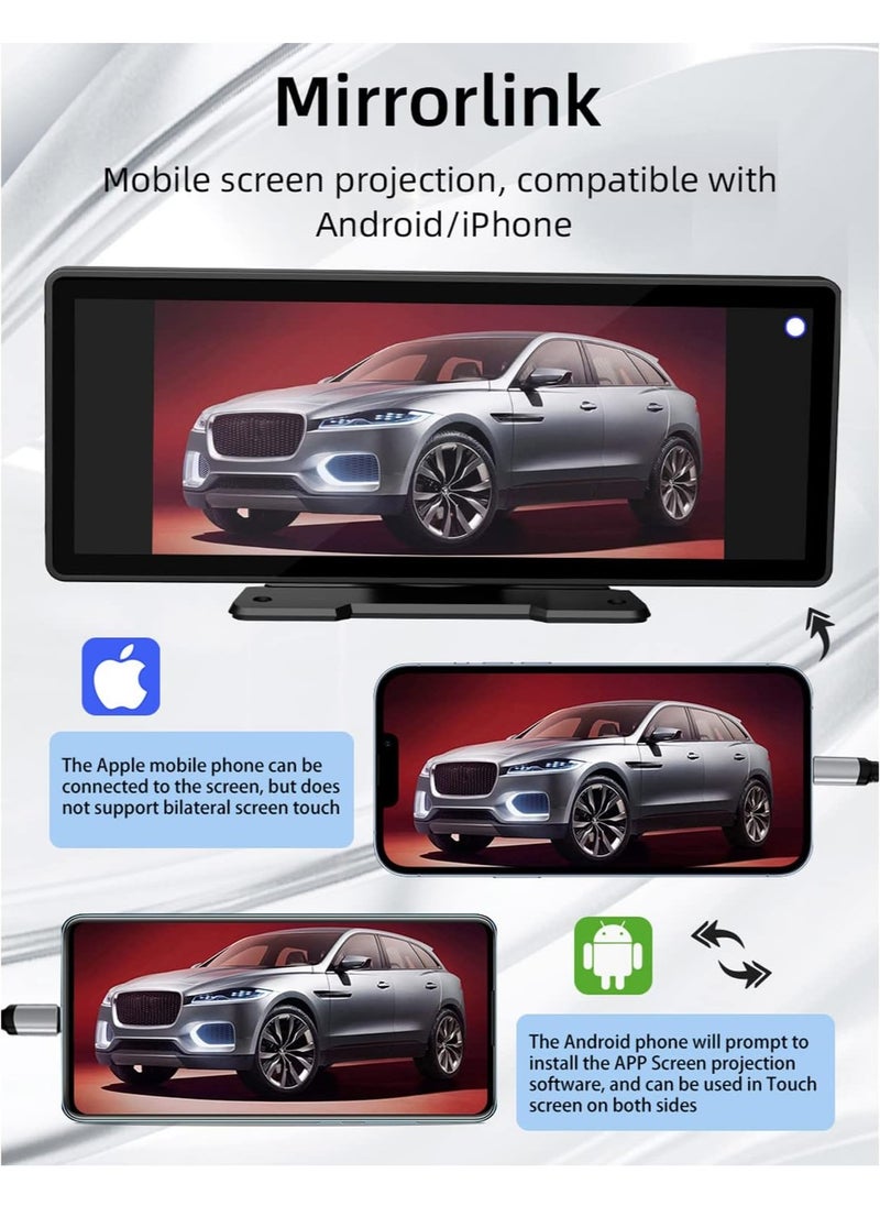 Generic - 9.3 Inch Car Touch Screen Wireless Carplayer Android Auto Car Portable Radio Bluetooth MP5 with Mirror Link FM Transmitter AUX Output USB TF - Image 1