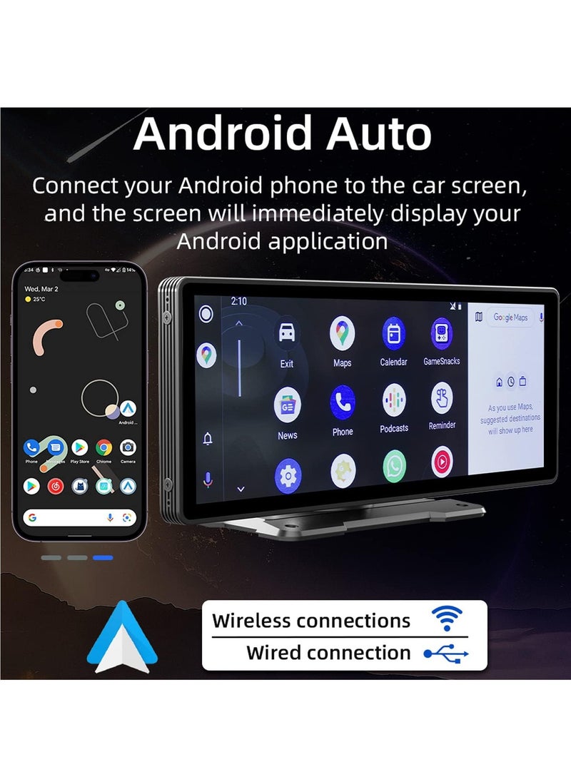 Generic - 9.3 Inch Car Touch Screen Wireless Carplayer Android Auto Car Portable Radio Bluetooth MP5 with Mirror Link FM Transmitter AUX Output USB TF - Image 1