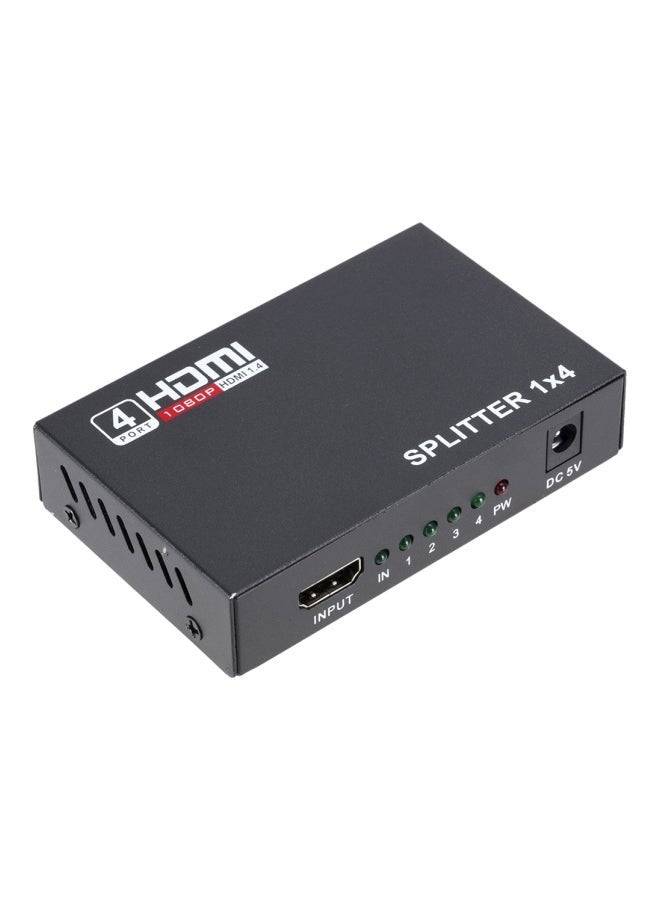 Loquat 4-Port Full HD HDMI Splitter With LED Indicator Black
