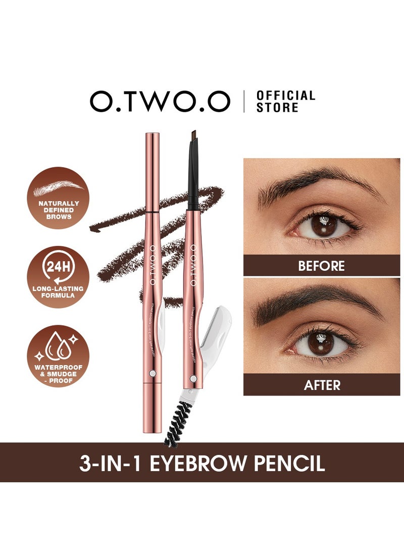 O.TWO.O O2O 3-in-1 Creamy Eyebrow Pencil - ASH BROWN 03 - Image 1