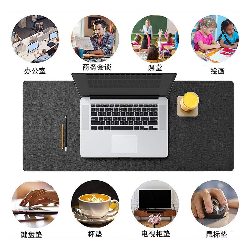 Mouse Pad Leather Mouse Pad Processing Waterproof Table Pad Leather Leather Simple Printing Large Pad - Image 4