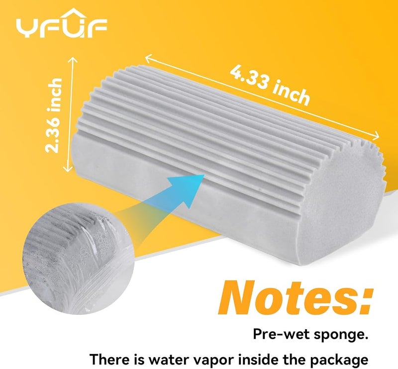 YFUIF 4-Pack Sponges Cleaning Brush, Reusable Dusters for Household Use, Baseboard Cleaner Tool Supplies Scrub Fan Ceiling Kitchen Dish Blinds Glass Window Track Grooves and Faucets - Image 3