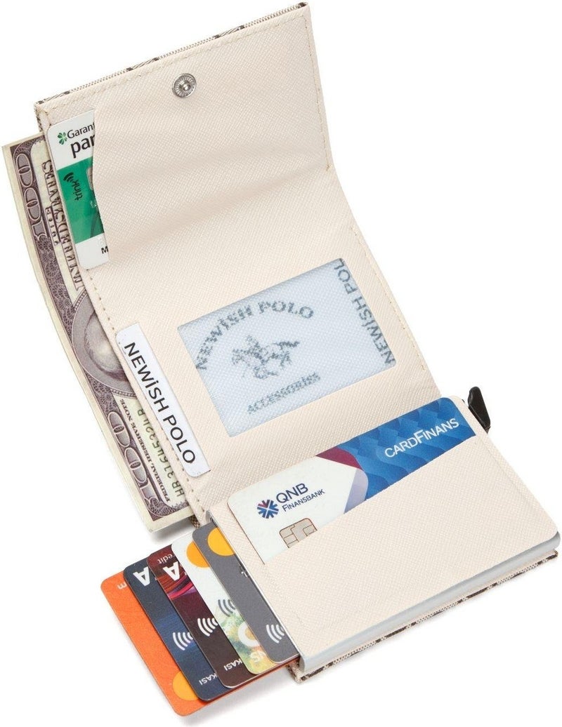 Newish Polo Smoke Patterned Unisex Wallet and Card Holder with Mechanism  - Image 3