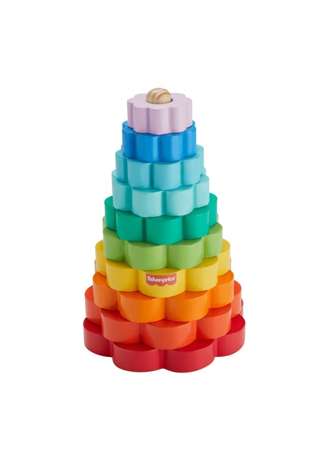 Fisher-Price Fisher-Price Wooden Ring Stacker (10 Pieces)  - Image 2