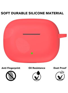Generic Soft Silicone Cover For Realme Buds T300 TWS Earbuds Case With Hook Antifall Protective Sleeve Accessories (Red)  - Image 3