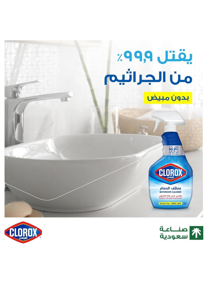كلوركس بخاخ منظف الحمام بدون مبيض، يقضي على بقايا الصابون، 750مل - Image 5