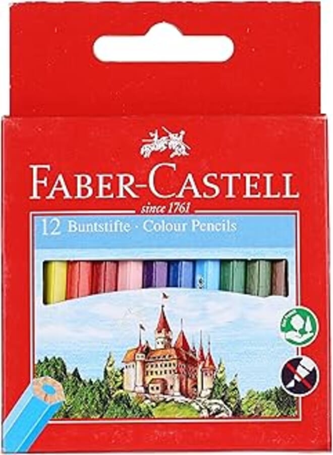 Faber-Castell Color Pencils - 06250,Set of 12 Pieces