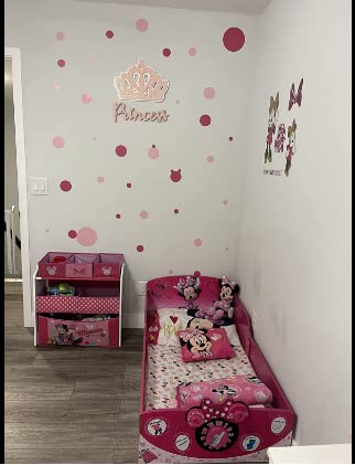 Create-A-Mural Wall Decor Dots, Polka Dot Wall Decals for Girls Room Walls Decor Stickers Bedroom Kids Art (Lt & DK Pink) - Image 3