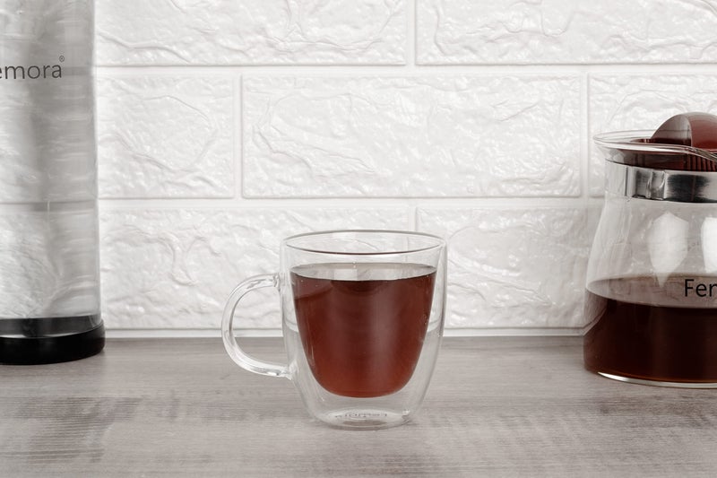 Femora Double Wall Crystal Glass Tea Cup, Coffee Mug -170 ML (Single Piece) - Image 2