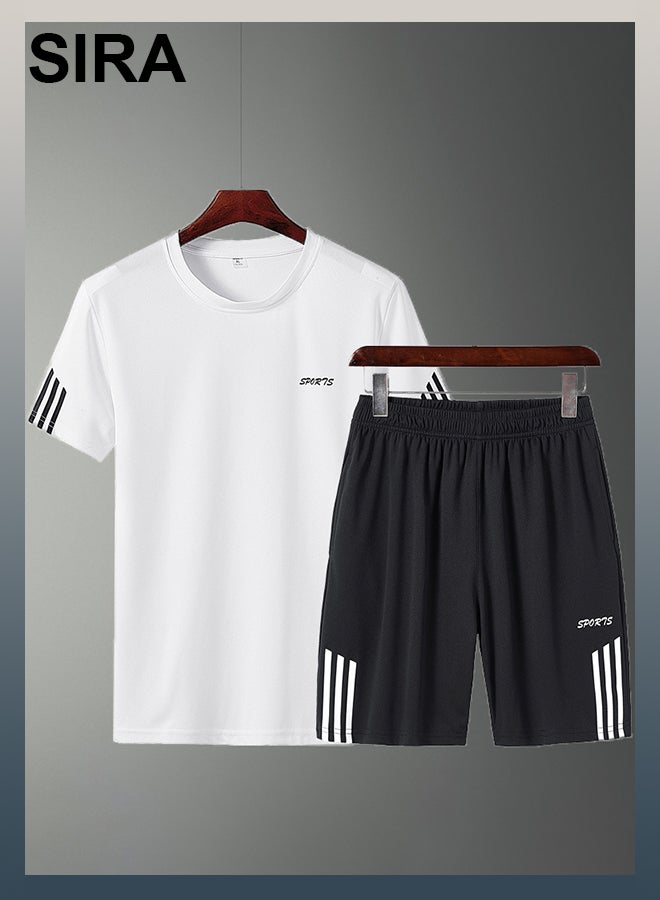 SIRA Men's Breathable Sports Set - Lightweight Quick-Dry T-Shirt & Shorts, Ultra Soft Comfort Fit for Travel/Home/Outdoor - Image 1