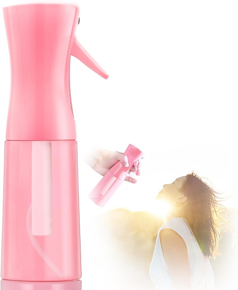 Summer Cooling Spray bottles Continuous Spray Bottle with Fine Mist for Hairstyling SkincarePlant CarePet Grooming Valentines Gift Refillable Spray Container for TravelPink