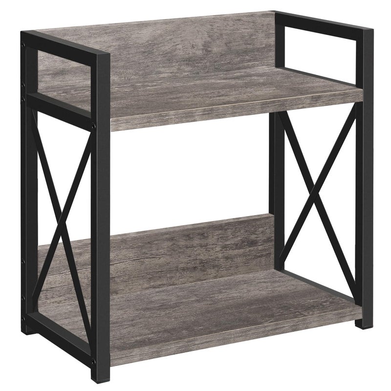 YINMIT Countertop Shelf OrganizerCoffee Bar AccessoriesSpice RackCoffee Counter Shelf2 Tier Coffee Organizer Station for MugsCupsCreamSyrupRustic Grey Large