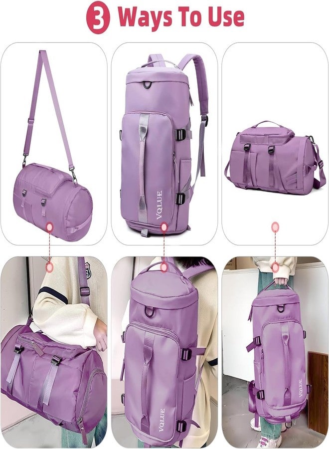 SolaceWave Women Large Capacity Folding Travel Tote Bag|Waterproof Oxford Fabric Duffel Bag |Lightweight Foldable Expandable |Carry On Bag|Dry and Wet Storage |Travel Organizer| Portable Luggage Bag(multy color) - Image 4