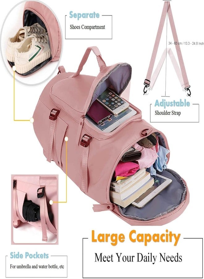 SolaceWave Women Large Capacity Folding Travel Tote Bag|Waterproof Oxford Fabric Duffel Bag |Lightweight Foldable Expandable |Carry On Bag|Dry and Wet Storage |Travel Organizer| Portable Luggage Bag(multy color) - Image 3