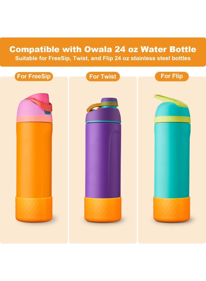 2PCS زجاجة المياه السيليكون حذاء لـ Owala 24oz 32oz 40oz ، مكافحة الانزلاق حماية الأكمام القاع حامي المضادة لـ FreeSip ، Twist ، و Flip زجاجات المياه من الفولاذ المقاوم للصدأ - Image 2