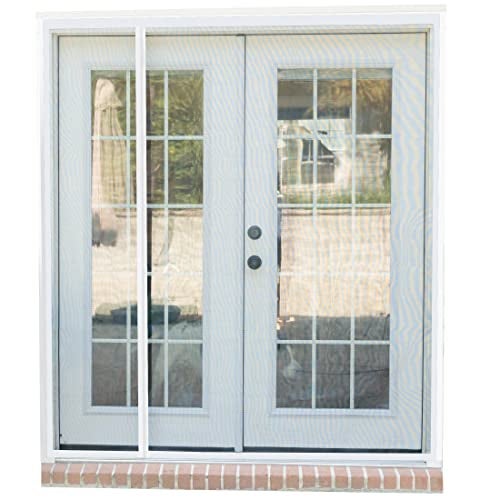 Fenestrelle Magnetic Screen Door for French & Sliding Door – Heavy Duty, Hands Free Fiberglass Mesh with Self Closing Magnetic Seal, White Trim – Fits 70" x 80" Doors (Screen Size 72" x 82") - Image 1