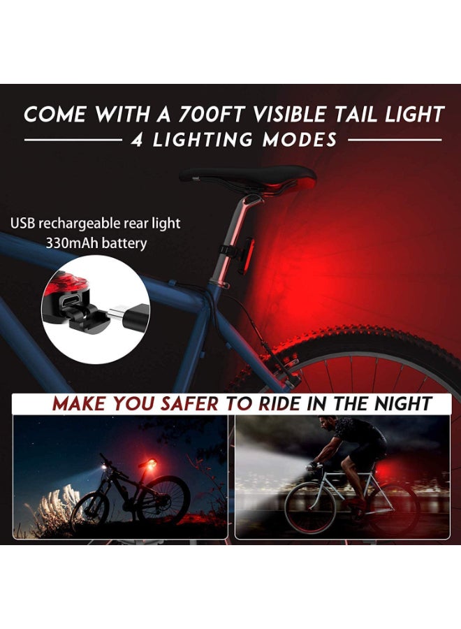 Generic Bicycle Computer Front and Tail Bike LED Light Combo Set, Horn and Speedometer, USB Rechargeable with Long Battery Life IPX5 Waterproof, 4 Lighting Modes, Fits All Mountain & Road Bikes  - Image 2