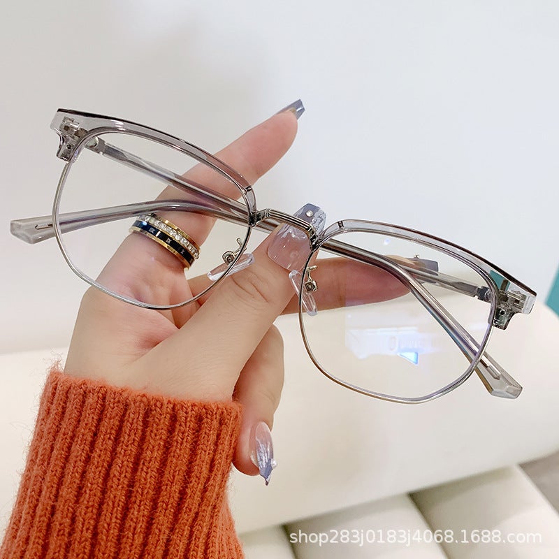 Anti-Blue Light Flat Mirror Retro Women'S Glasses Frame Men'S Business Casual Trendy Science And Engineering Boys' Myopia Glasses - Image 4