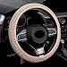 Alpmosn Elastic Stretch Steering Wheel Cover Breathable Microfiber Ice Silk AntiSlip Car Interior Accessories Fits for 1415 Steering Wheel Covers for Women MenBeige - Image 2