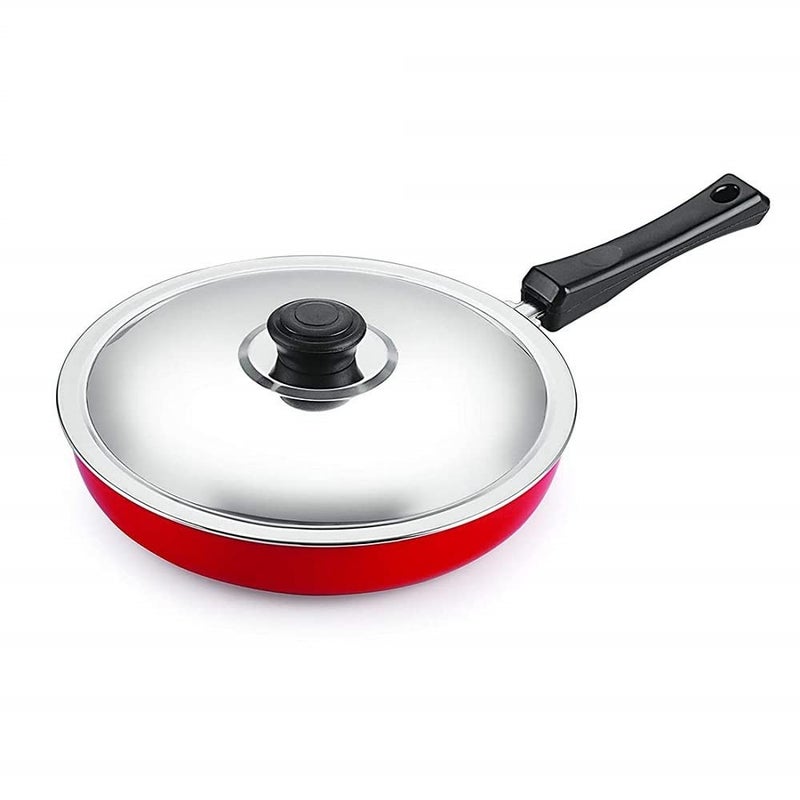RBGIIT Non Stick Aluminium Fry Pan with Stainless Steel Lid - Image 1
