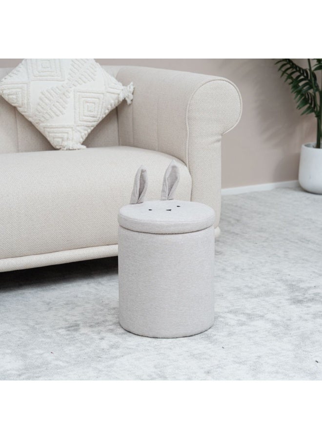 DANUBE HOME Buggy Storage Ottoman | Multi-Functional Stool | Upholstered Footrest With Storage L30xW30xH38cm -Beige - Image 1