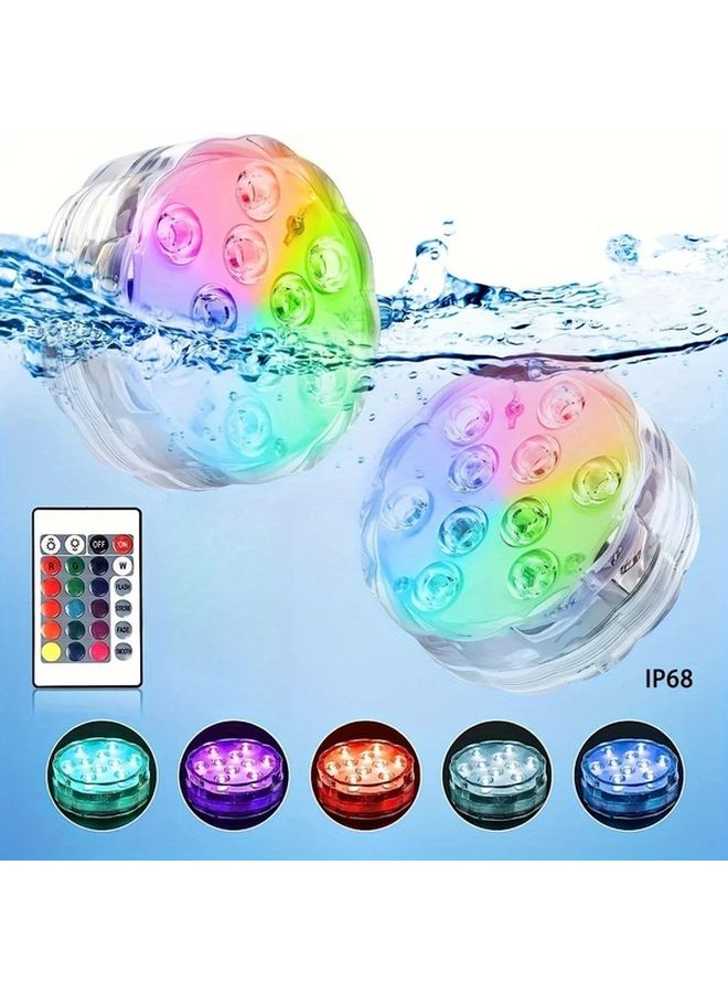 YC28D 4PCS LED Pool Lights Battery Operated Remote Control Multi Color Underwater - Image 2