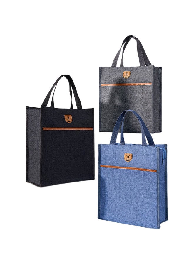 Deli Student Tutoring Bag, Large Capacity Multifunctional Handbag Shopping Bag, Book Carrier, Children'S Art Bag For After-School Classes, Deep Blue - Image 2