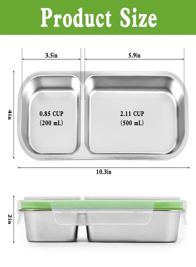 UPTRUST Reusable Snack Containers with Lids, Stainless Steel 2-Compartment and 3-Compartment Snack Box, Divided and Leak-Proof Design for Take-Out Condiments and On-the-Go Snacks - Image 4