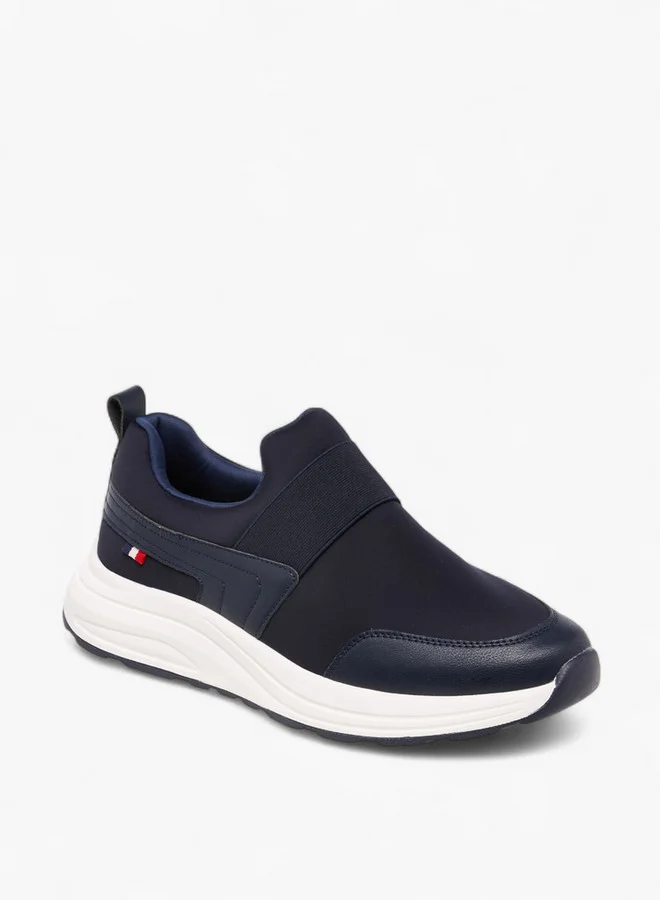 Lee Cooper Men's Solid Slip-On Sneakers with Pull Tabs