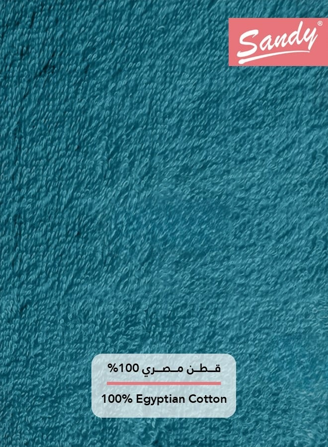 ساندي طقم مناشف شعر فاخرة بجودة الفنادق قطن 100% صنع في مصر - 600 غرام لكل متر مربع، ناعمة وسريعة الجفاف وعالية الامتصاص (4 قطع - 50 × 90 سم), فيروزي - Image 4