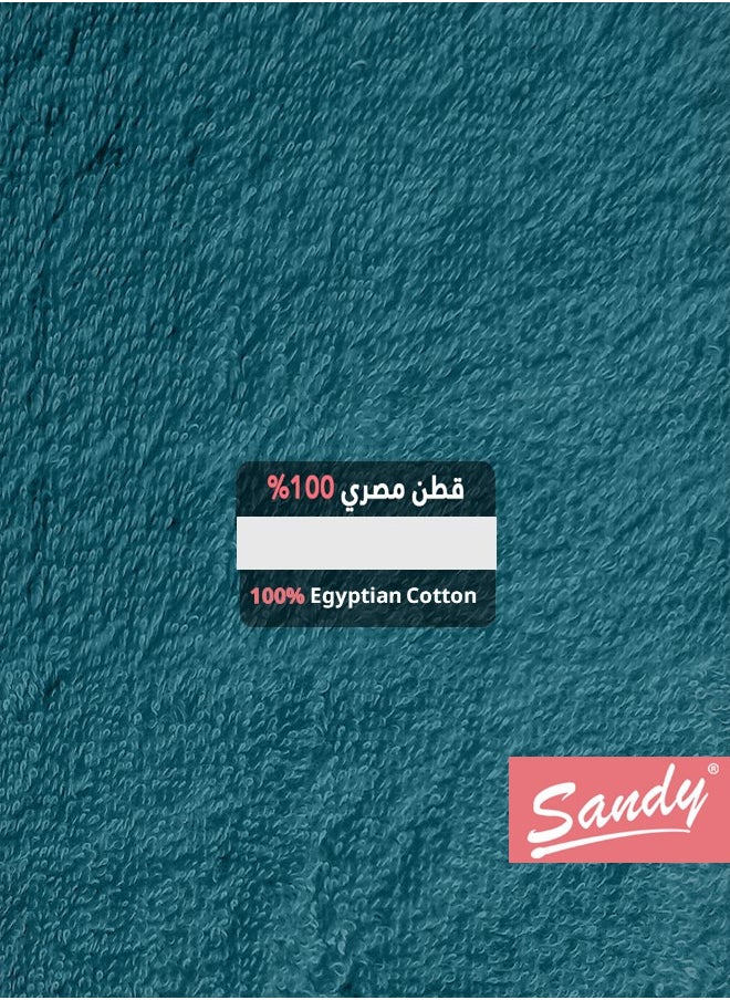 ساندي ساندي منشفة شعر فاخرة بجودة الفنادق مصنوعة من القطن بنسبة 100% مصنوعة في مصر - 600 غرام لكل متر مربع، ناعمة وسريعة الجفاف وعالية الامتصاص (4 قطع - 50 × 90 سم) -فيروزي  - Image 4