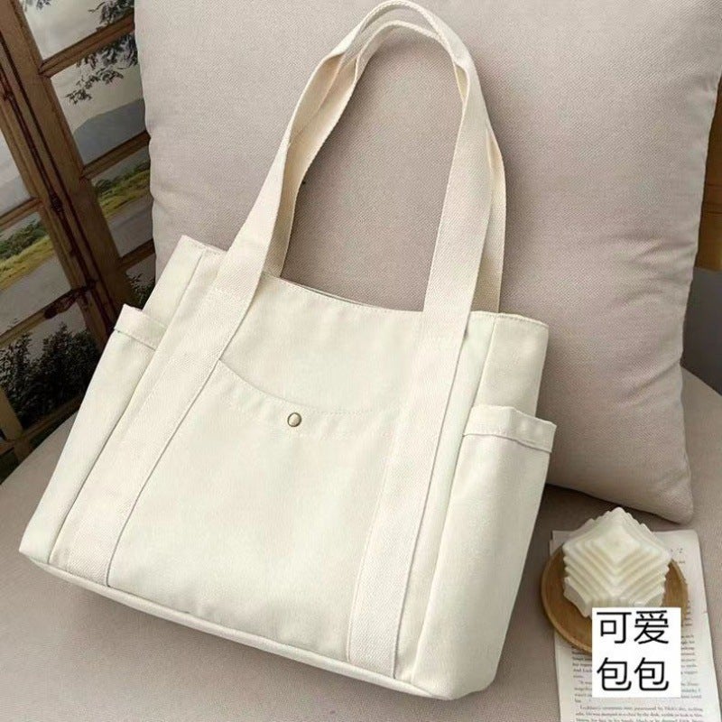 Canvas Bag Women'S Tote Bag Canvas Bag For Work And Outing Large Capacity Commuting Student Bag Book Bag Small Bag Huiyi - Image 3