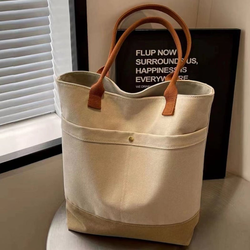 Canvas Bag Women'S Tote Bag Canvas Bag For Work And Outing Large Capacity Commuting Student Bag Book Bag Small Bag Huiyi - Image 5