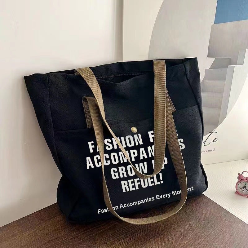 Canvas Bag Women'S Tote Bag Canvas Bag For Work And Outing Large Capacity Commuting Student Bag Book Bag Small Bag Huiyi - Image 1