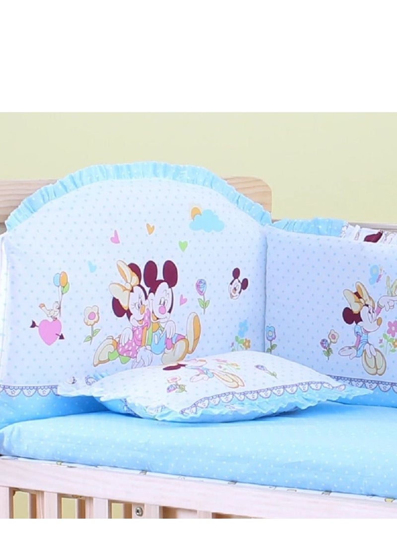 6Pcs Set Mincky Crib Bumper For Newborn Pure Cotton Bed Protector, Easy To Remove And Washable  - Image 4