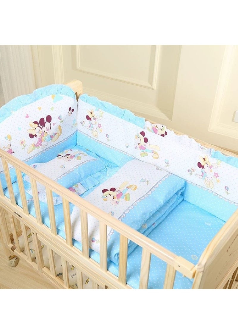 6Pcs Set Mincky Crib Bumper For Newborn Pure Cotton Bed Protector, Easy To Remove And Washable  - Image 3