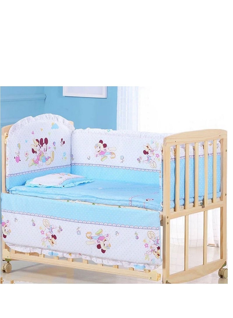 6Pcs Set Mincky Crib Bumper For Newborn Pure Cotton Bed Protector, Easy To Remove And Washable  - Image 5