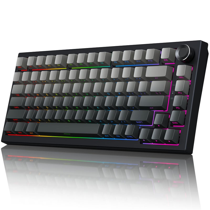 Gurjot Wireless Mechanical Keyboard, 75% Hot Swappable Custom Keyboard, Side Printed PBT Keycaps,BT/2.4GHz/USB-C, Hot Swappable, Knob, RGB Backlit, Mechanical Gaming Keyboards for PC/Tablet/PS/Xbox - Image 1