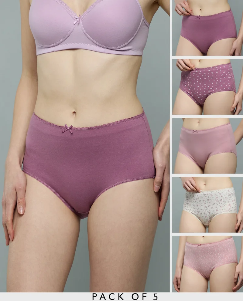 أر أند بي 5 Pack Printed Full Briefs