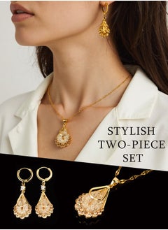 Generic The go-to choice for parties: a droplet necklace and earring set, an elegant and luxurious necklace and earring set suitable for various occasions.  - Image 1