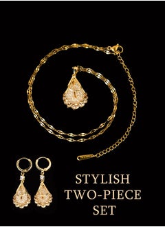 Generic The go-to choice for parties: a droplet necklace and earring set, an elegant and luxurious necklace and earring set suitable for various occasions.  - Image 4