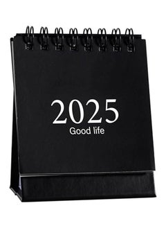 HY Mini Desk Calendar 2025, Standing Flip Small Desk Calendar- July 2024 to Dec 2025 18 Monthly Desktop Calendar- Thick Paper Twin-Wire Binding for Home or Office (Black)  - Image 1