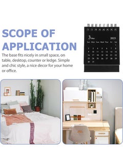 HY Mini Desk Calendar 2025, Standing Flip Small Desk Calendar- July 2024 to Dec 2025 18 Monthly Desktop Calendar- Thick Paper Twin-Wire Binding for Home or Office (Black)  - Image 3