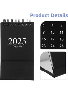 HY Mini Desk Calendar 2025, Standing Flip Small Desk Calendar- July 2024 to Dec 2025 18 Monthly Desktop Calendar- Thick Paper Twin-Wire Binding for Home or Office (Black)  - Image 4