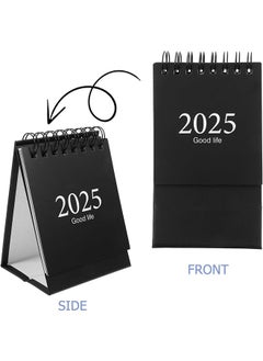 HY Mini Desk Calendar 2025, Standing Flip Small Desk Calendar- July 2024 to Dec 2025 18 Monthly Desktop Calendar- Thick Paper Twin-Wire Binding for Home or Office (Black)  - Image 5