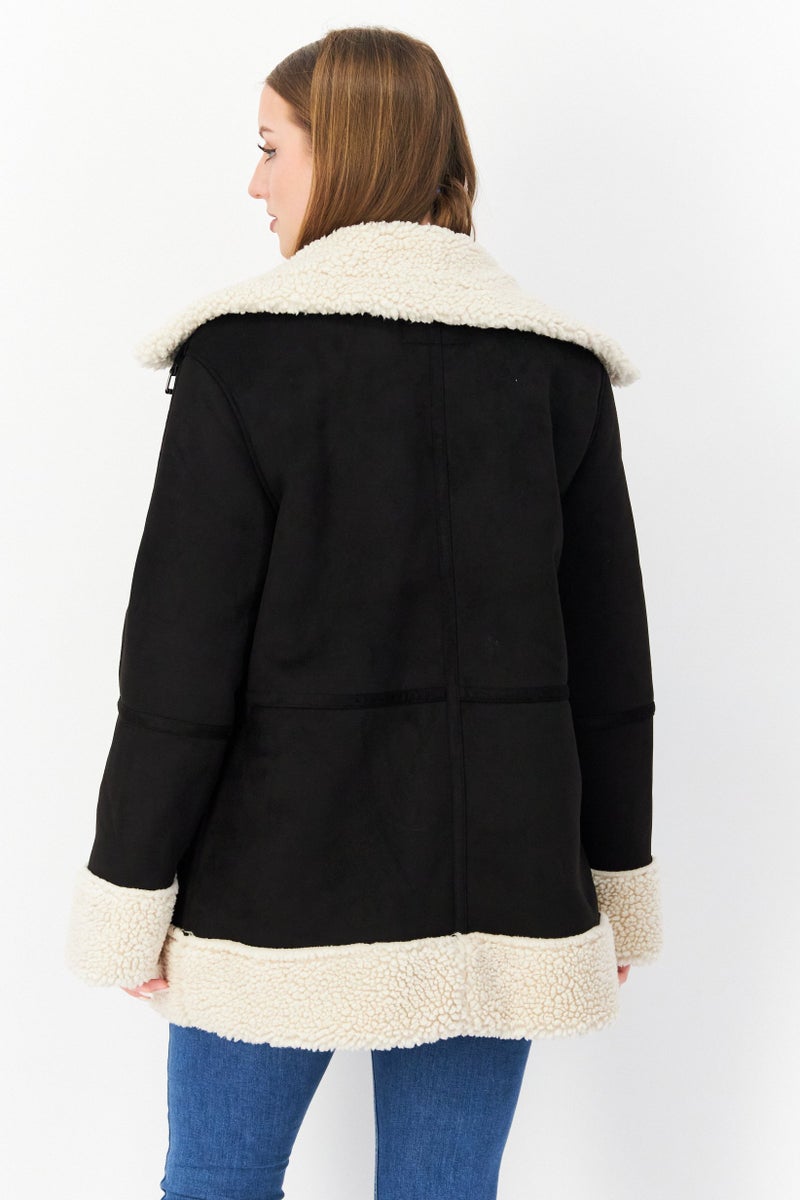 Bearpaw جاكيت مبطن بسيط للنساء، أسود - Image 3