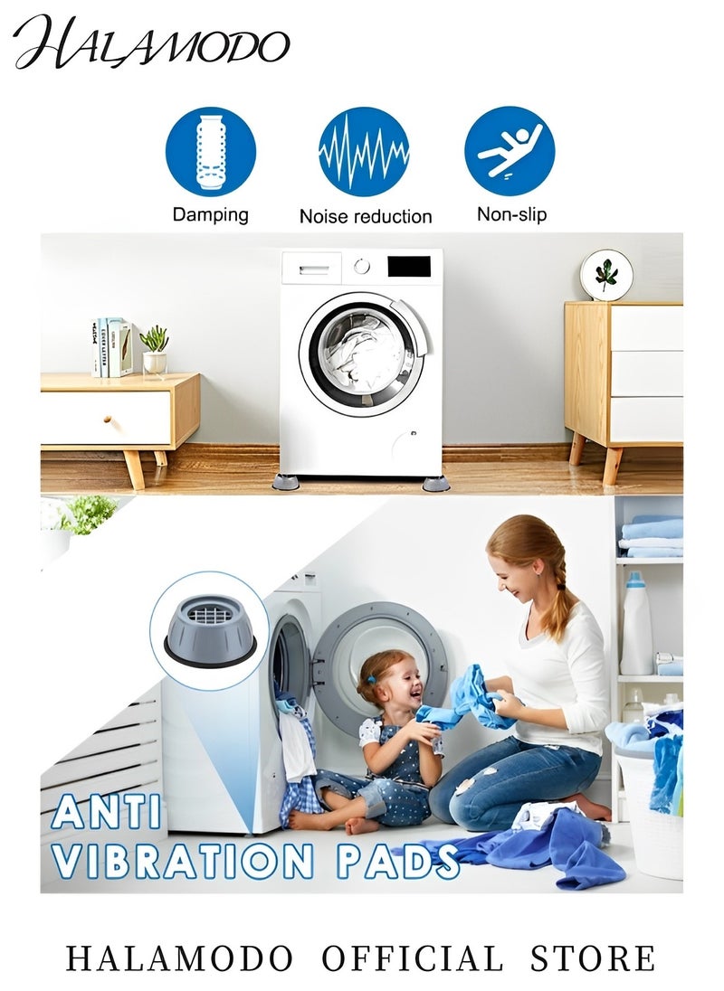 HALAMODO 4PCS Anti Vibration Pads for Washing Machine & Dryer Shock Noise Cancelling Washing Machine Support Washing Machine Stabilizer with Anti Slip Anti Vibration Rubber  - Image 2