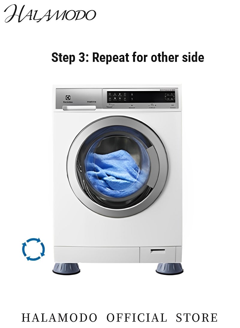 HALAMODO - 4PCS Anti Vibration Pads for Washing Machine & Dryer Shock Noise Cancelling Washing Machine Support Washing Machine Stabilizer with Anti Slip Anti Vibration Rubber - Image 1
