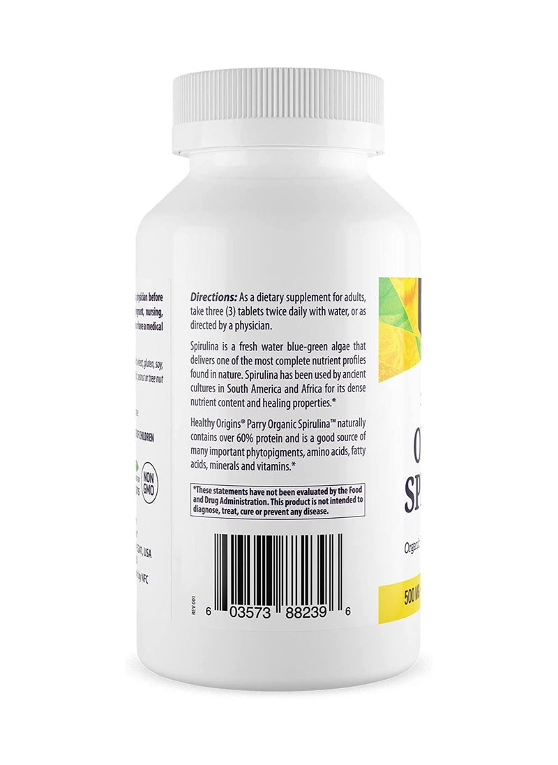 Healthy Origins - Organic Spirulina 100% Natural Organic, Vegan Superfood 50 mg Dietary Supplement - 720 Tablets - Image 1
